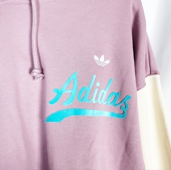 ADIDAS Originals Modern B-Ball Hoodie Crop logo play cropped NWT - Picture 2 of 6